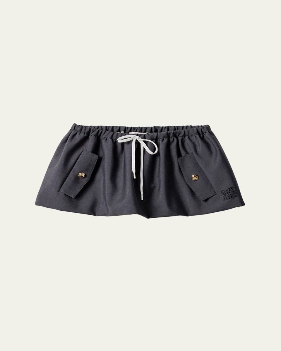 Drawstring Mini Skirt